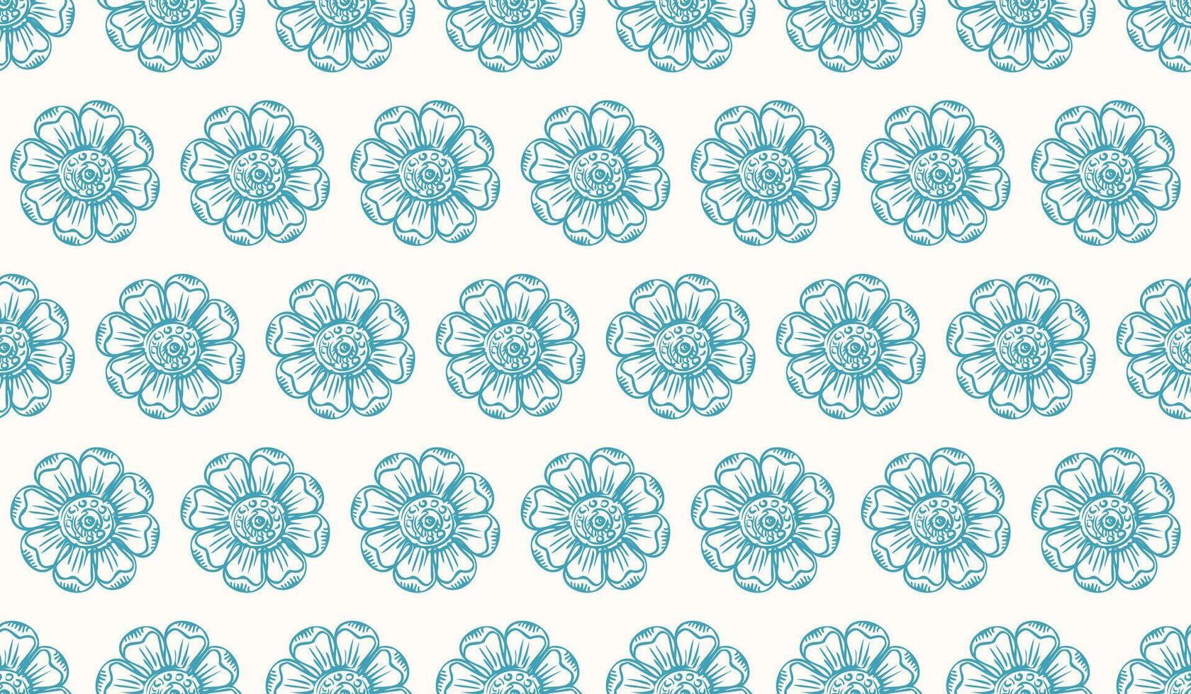 Seamless pattern with hand drawing flowers vector