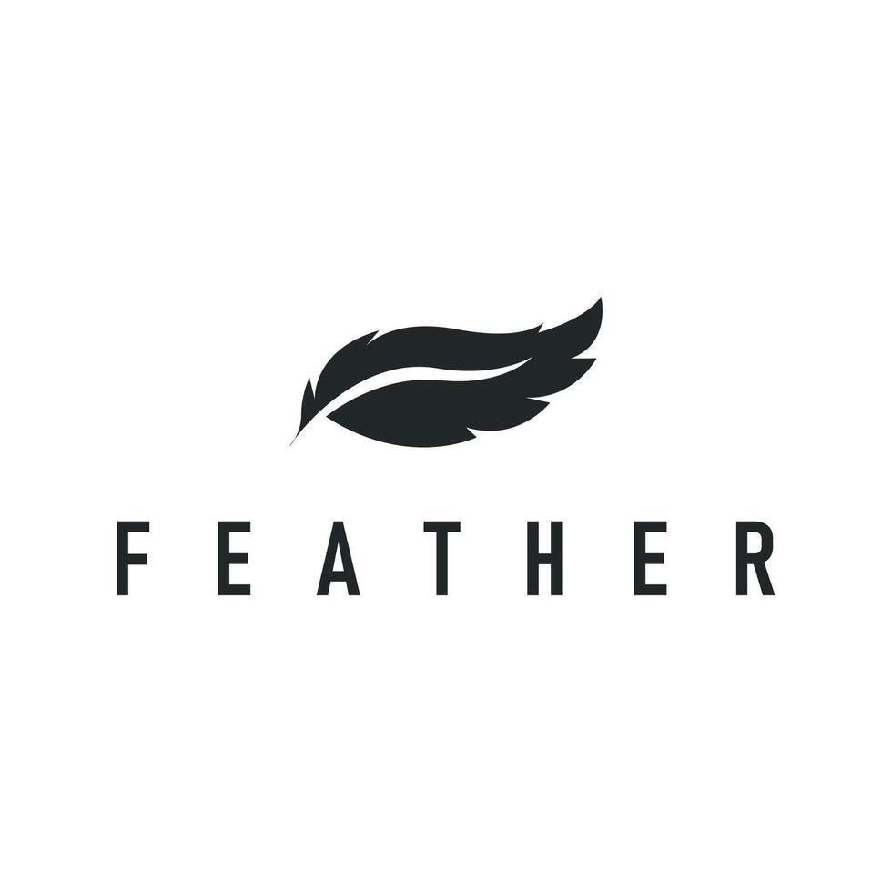 feather logo design, silhouette of bird feathers and as a symbol of brand design template illustration vector