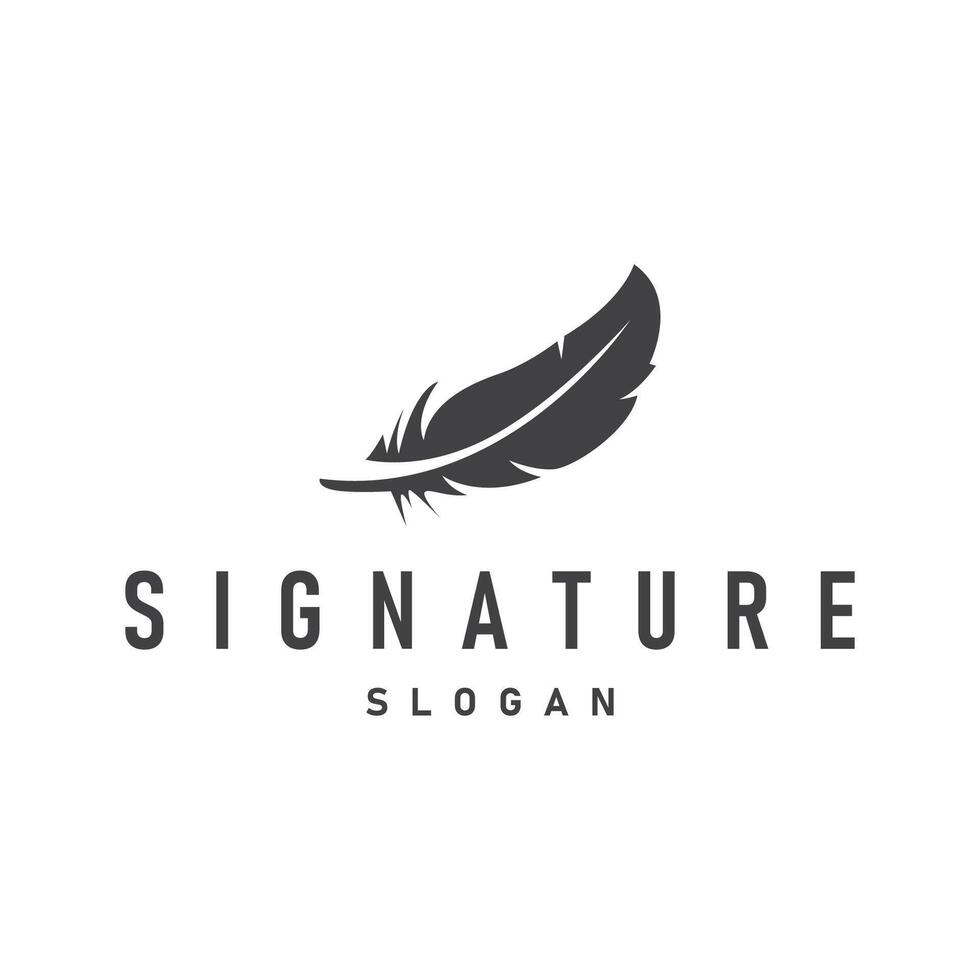 feather logo design, simple concept of bird feathers and as a symbol of brand design template illustration vector