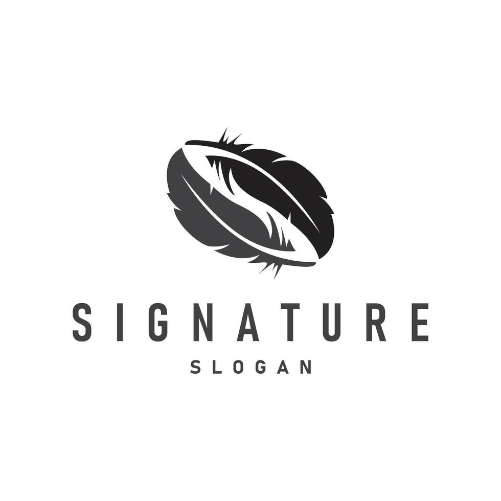 feather logo design, black concept of bird feathers and as a symbol of brand design template illustration vector