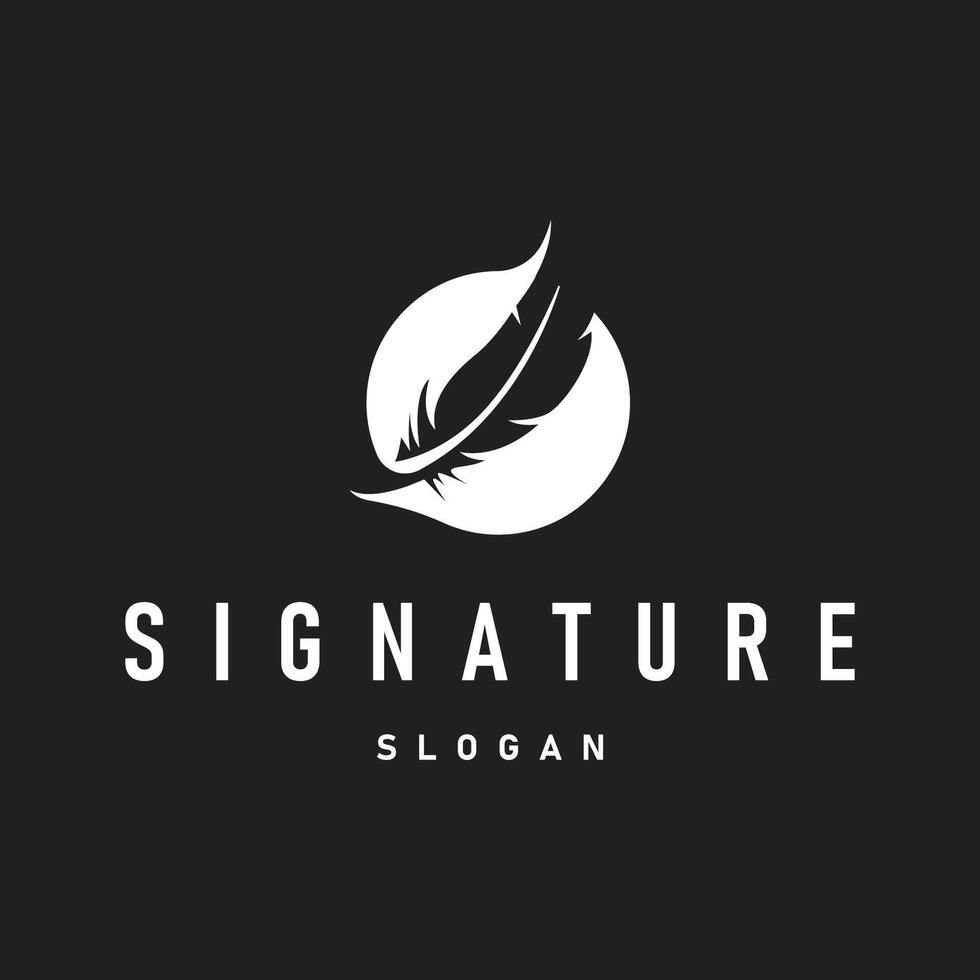 feather logo, simple black silhouette concept of bird feathers and as a symbol of brand design template illustration vector