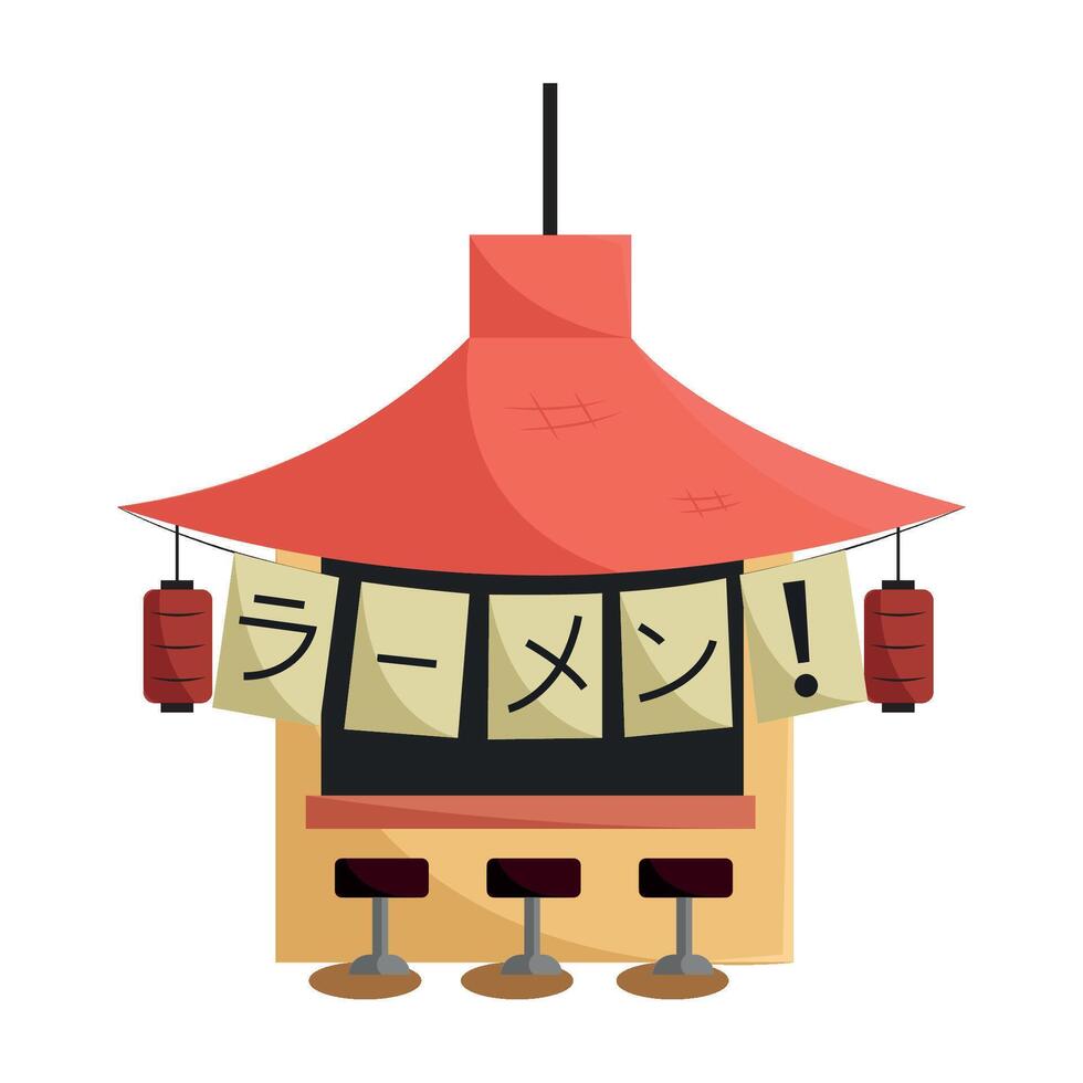 Ramen shop with lanterns. vector
