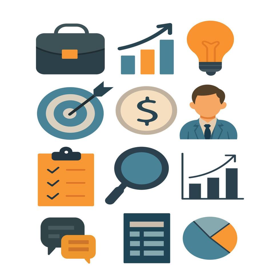 Business icon set vector