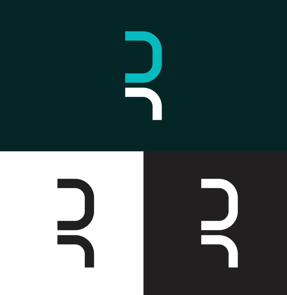 Logo letter R minimalist unique design vector