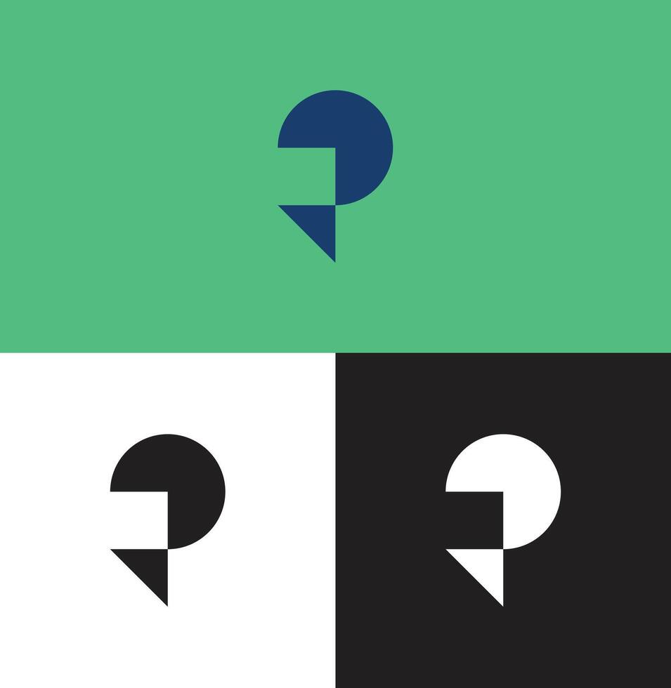 Logo letter P unique design abstract vector