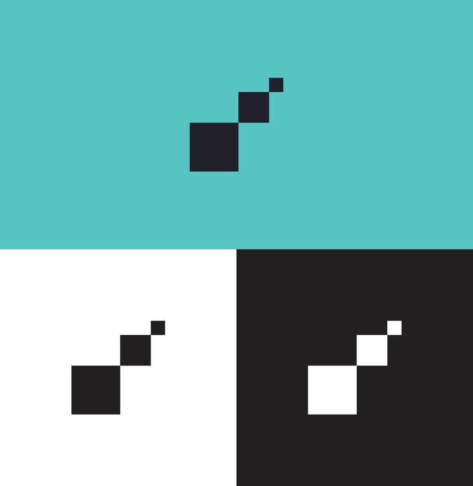Logo square pixel unique design vector