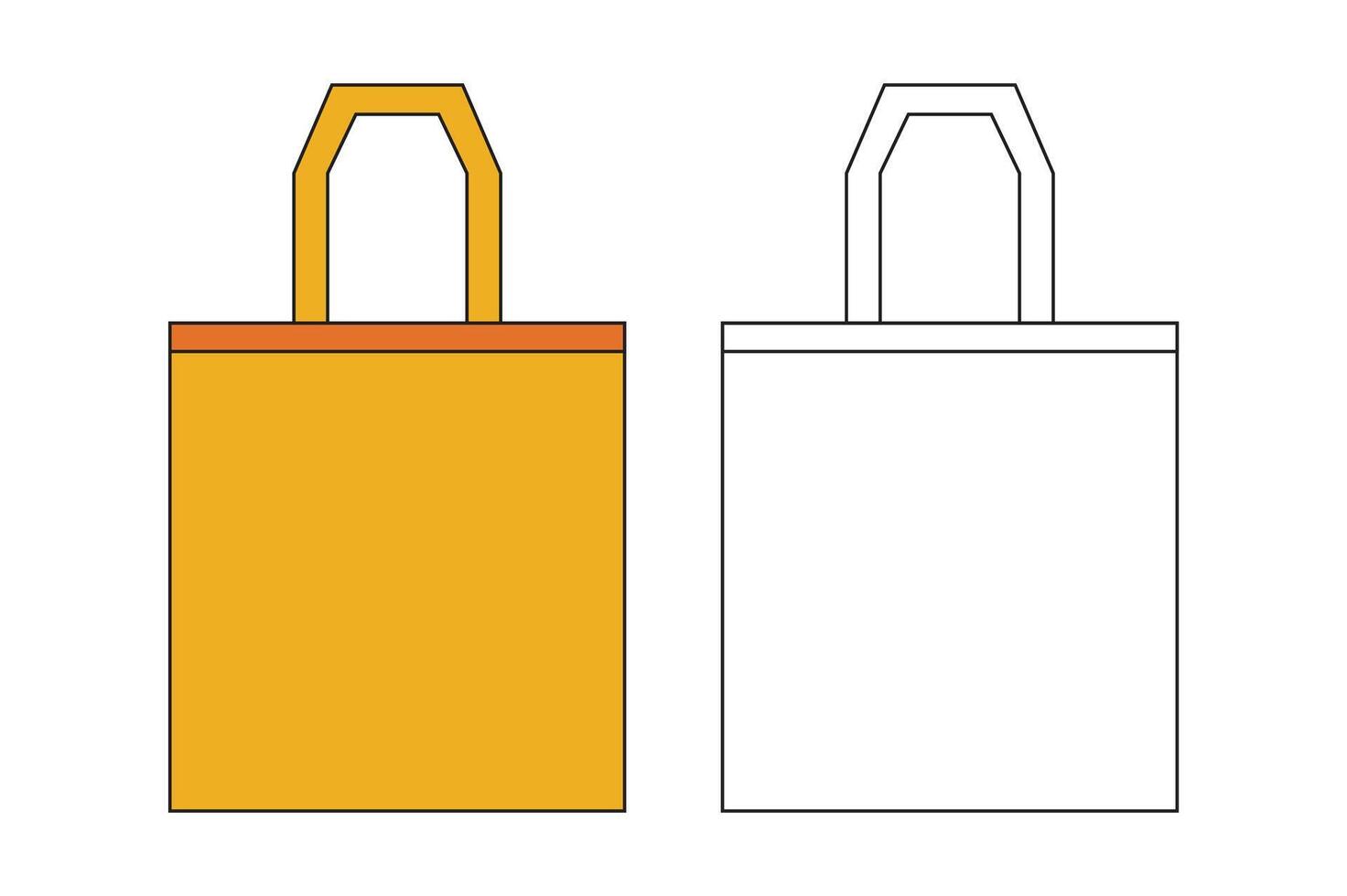 Illustration totebag retro with line art vector