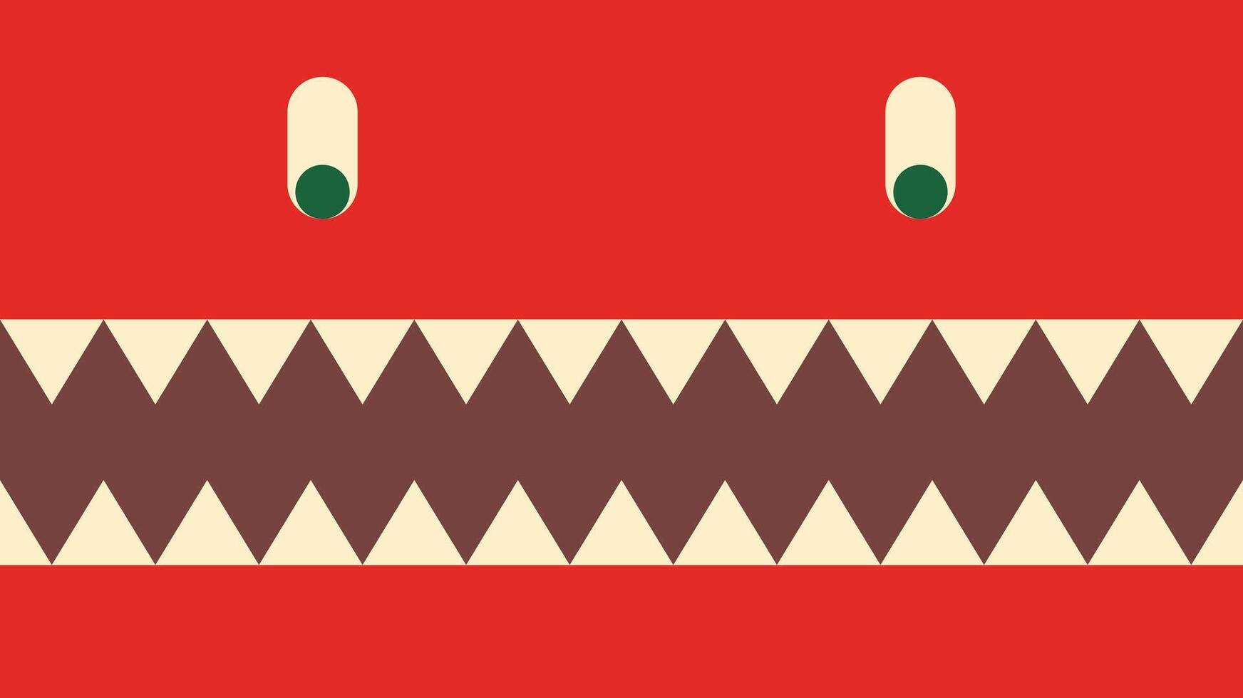 Background monster red with open mouth and sharp teeth vector