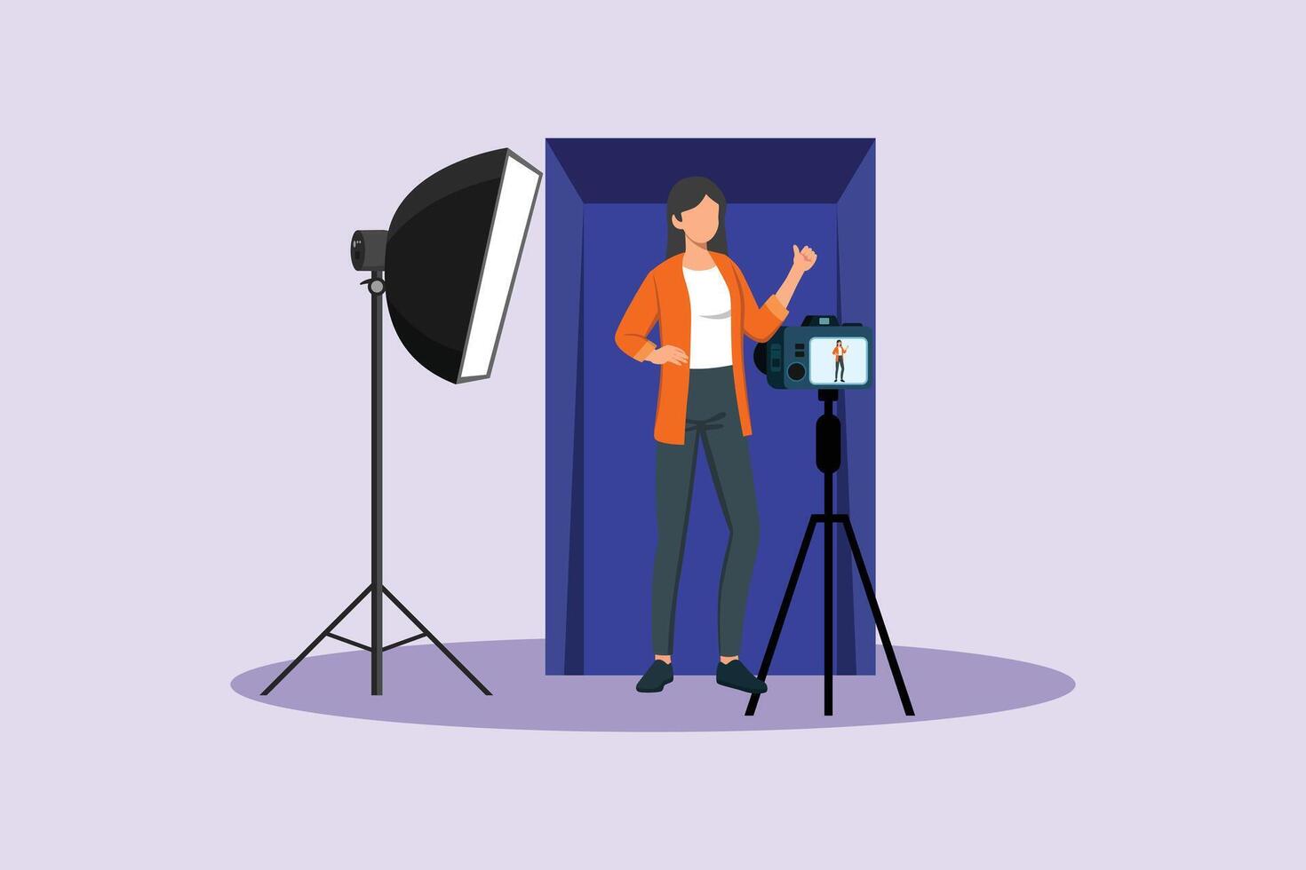 Photo Box Session Concept. Colored flat illustration isolated vector