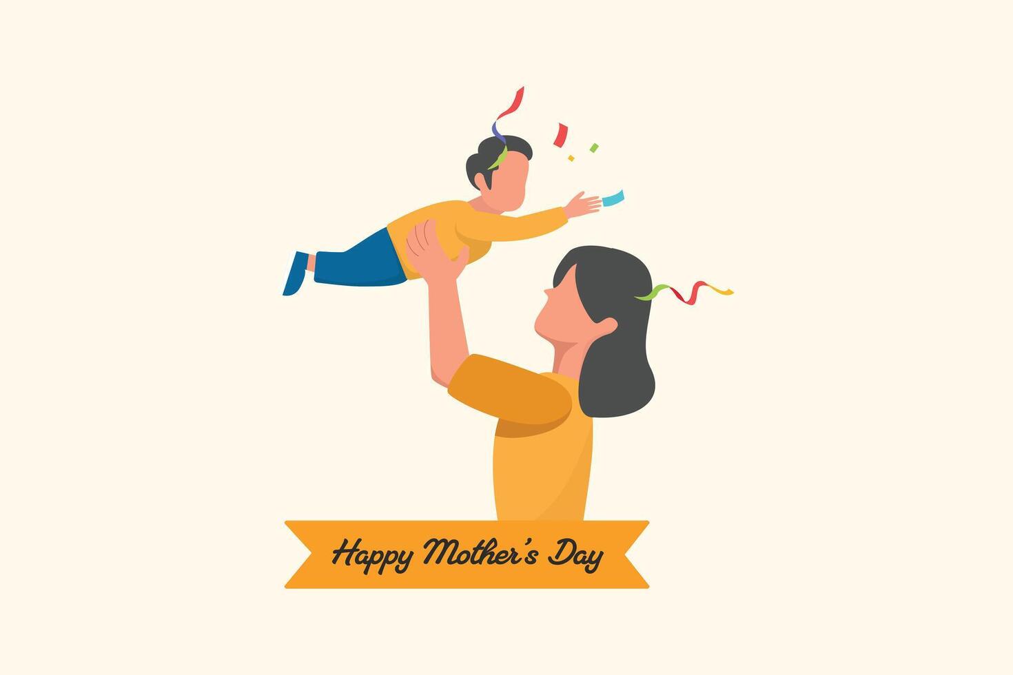 Welcome happy mother's day. Happy mother day Concept. Colored flat illustration isolated vector