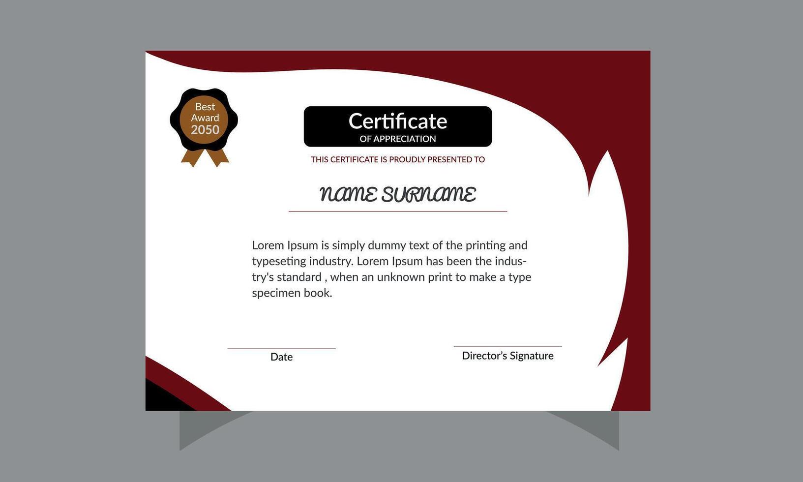 A creative modern certificate for appreciation design layout template. vector