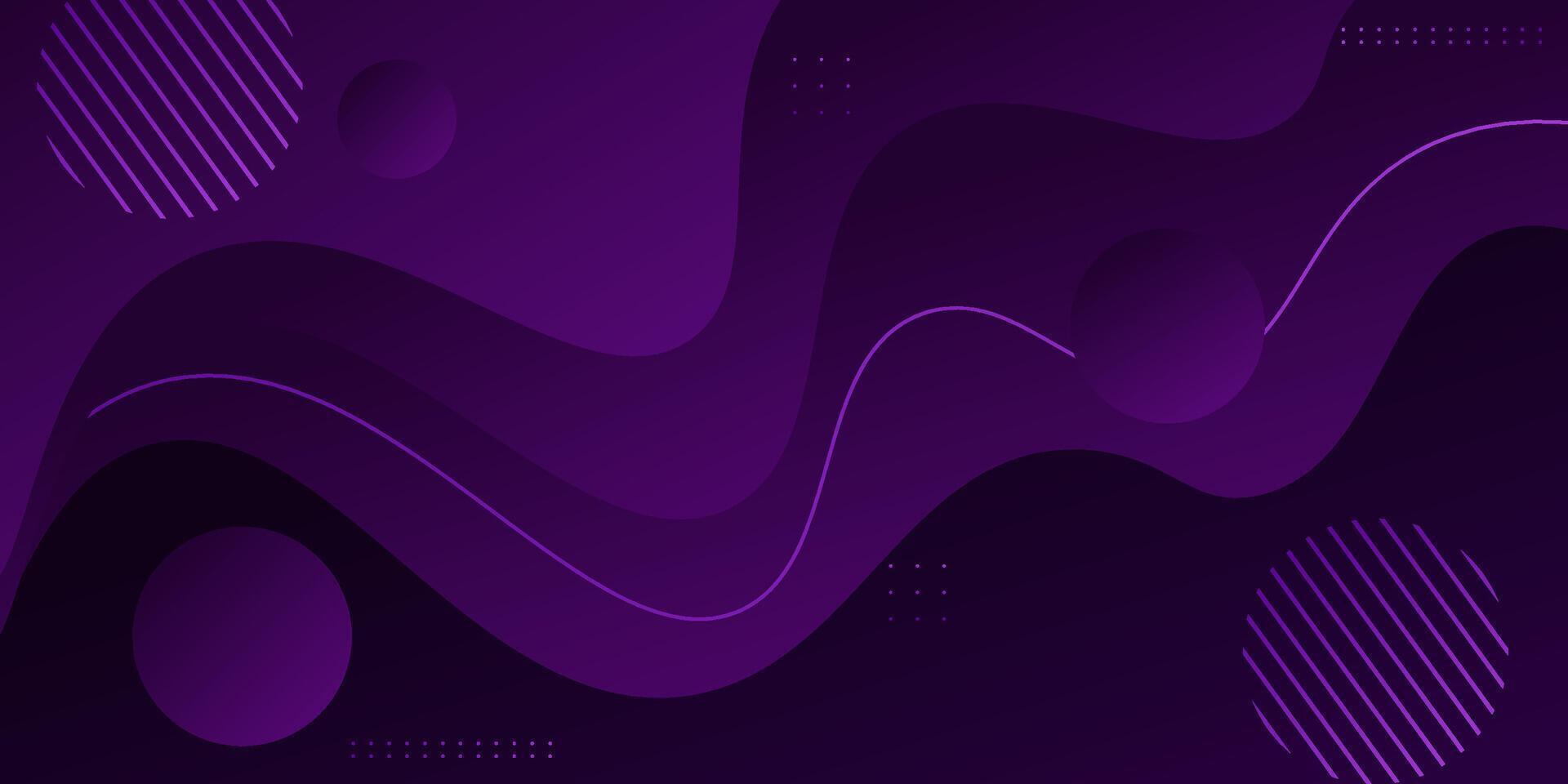 Purple wave geometric business banner on background design. Creative banner design with wave shape and lines as template. Simple horizontal banner. Eps10 vector