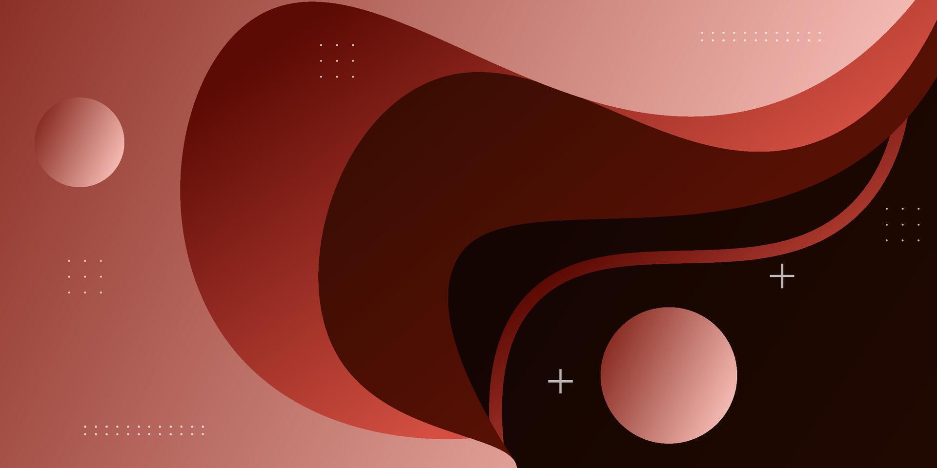 Abstract red wave pattern background. Simple curved wave liquid banner background. Eps10 vector
