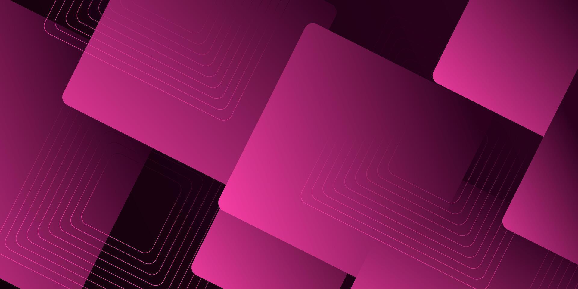 Abstract pink overlapping 3D background. Trendy combination of square and line patterns. vector