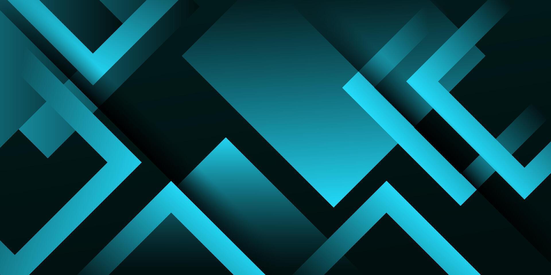 Abstract overlapping square 3D background with colorful bright blue gradient color design on dark background. Simple trendy shape pattern. Eps10 vector