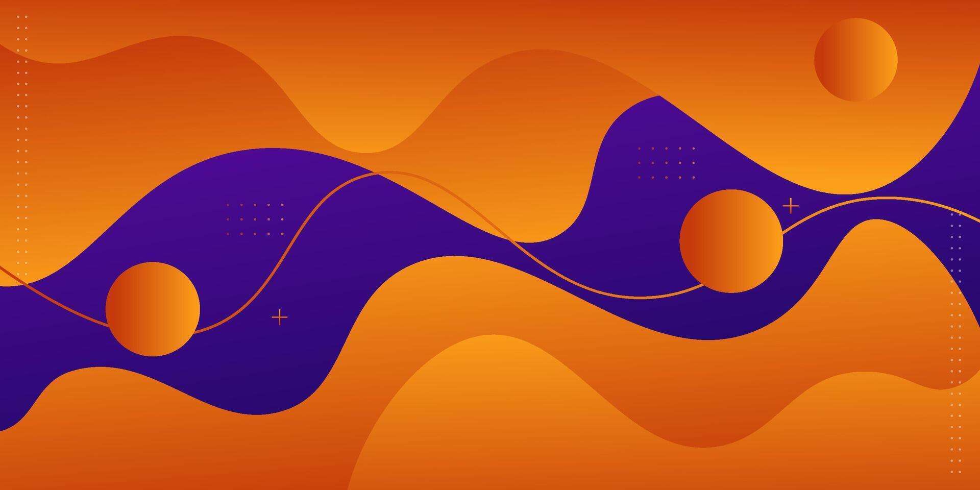 Abstract 3D background with blue and orange realistic wave pattern. Fluid background design. Eps10 vector