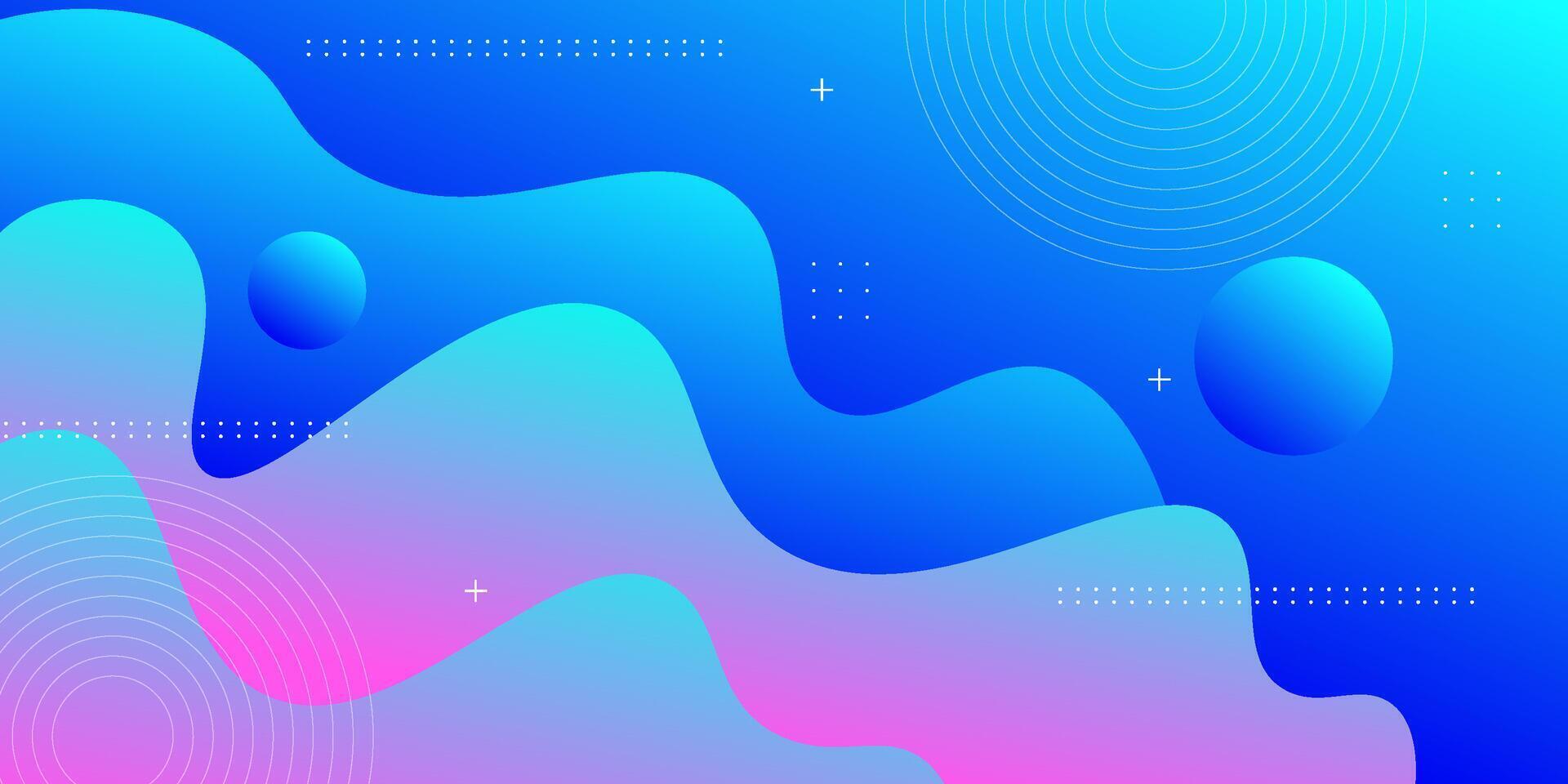 Abstract futuristic 3D background with pink and blue gradient color background. Overlapping wave and circle pattern. Eps10 vector