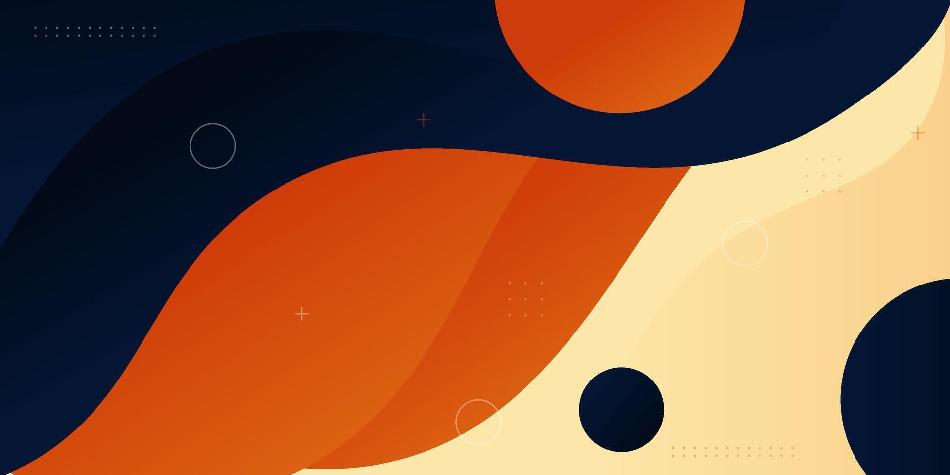 Colorful geometric business banner design. Creative banner design with wave and circle shape as template. Simple design on horizontal banner. vector