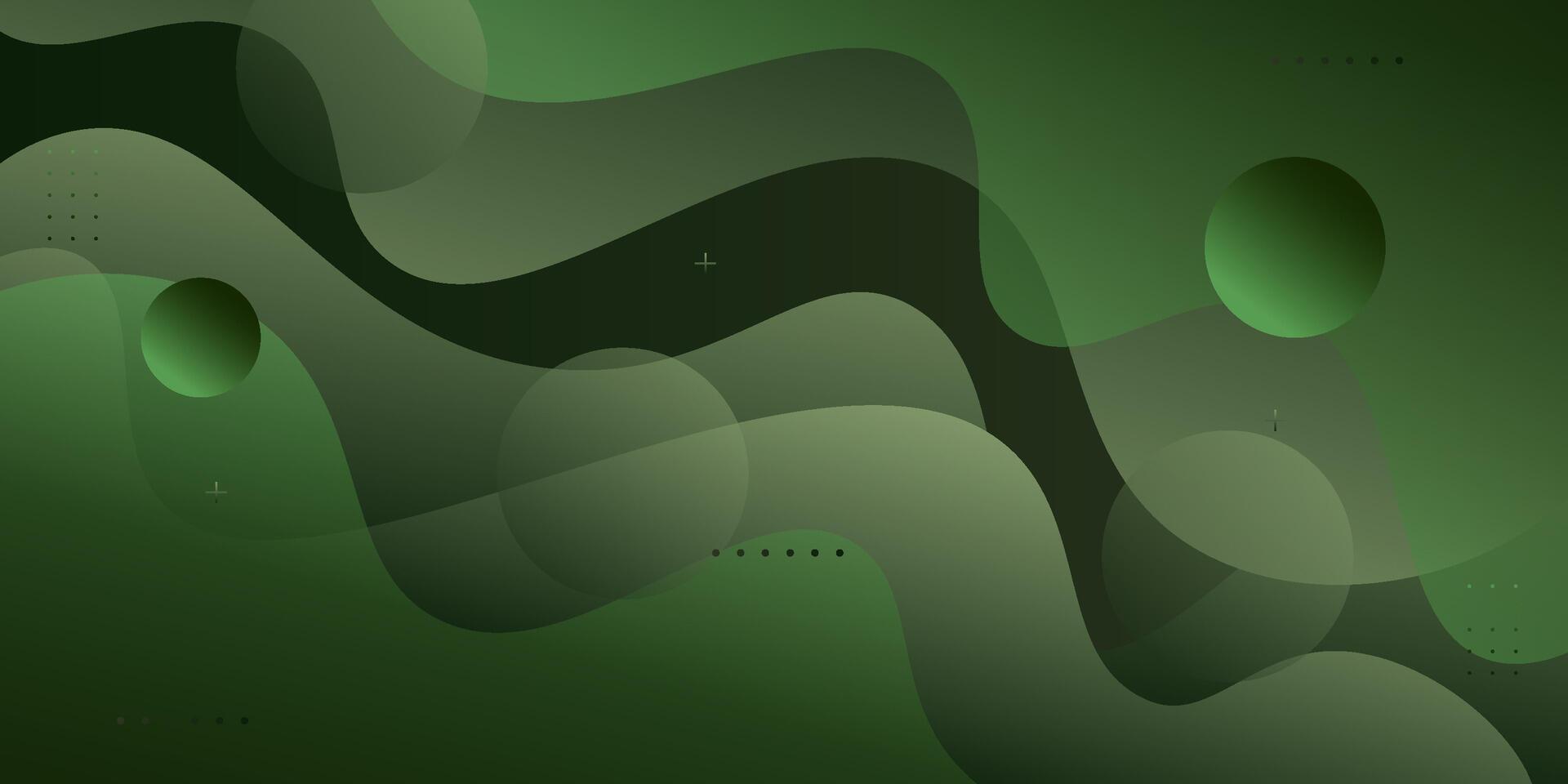 Abstract colorful green background with wave shapes and shadows. Modern and simple background. Eps10 vector