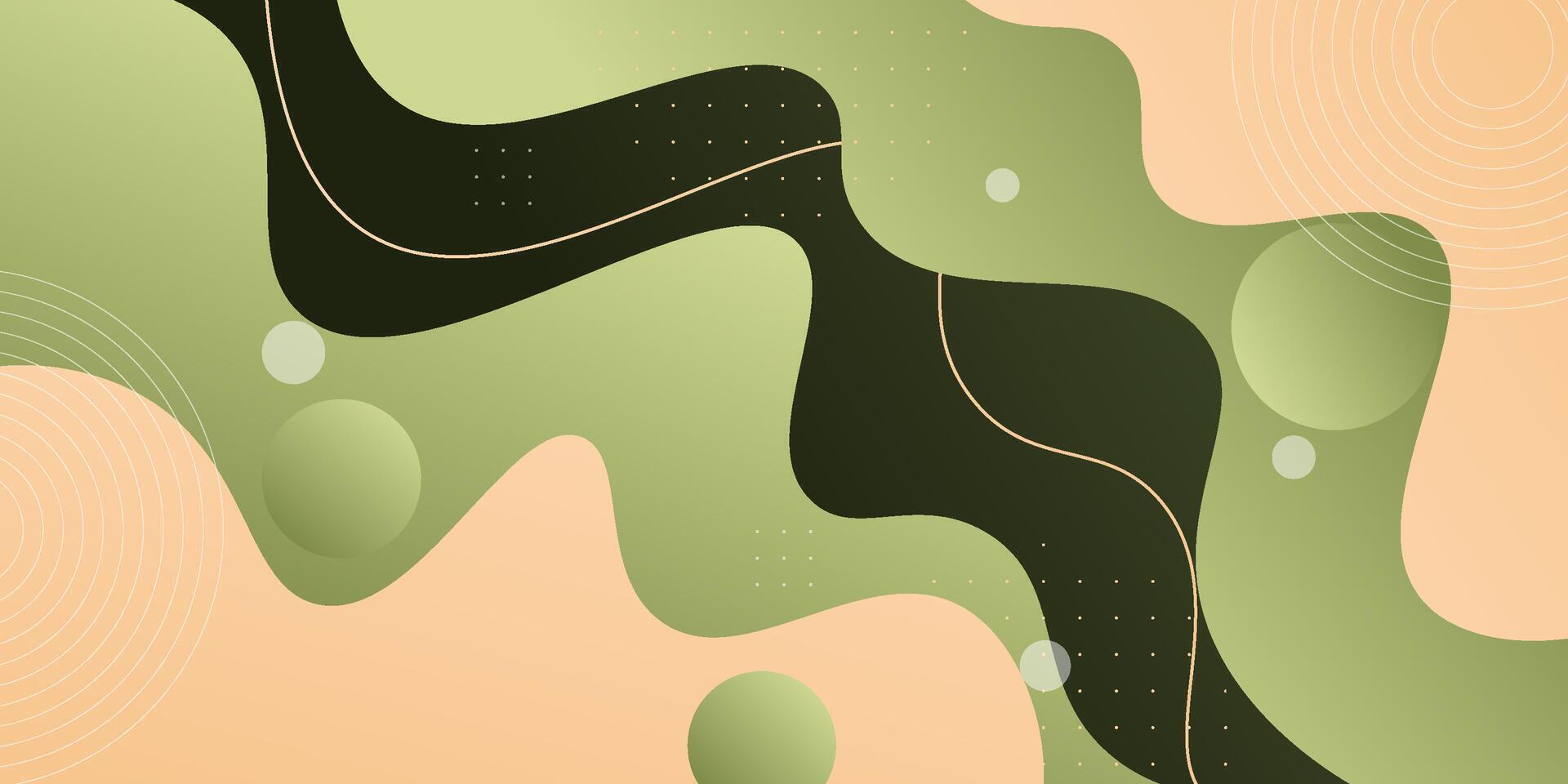 Abstract fluid wave background with green and brown color background. Liquid shapes concept. Eps10 vector