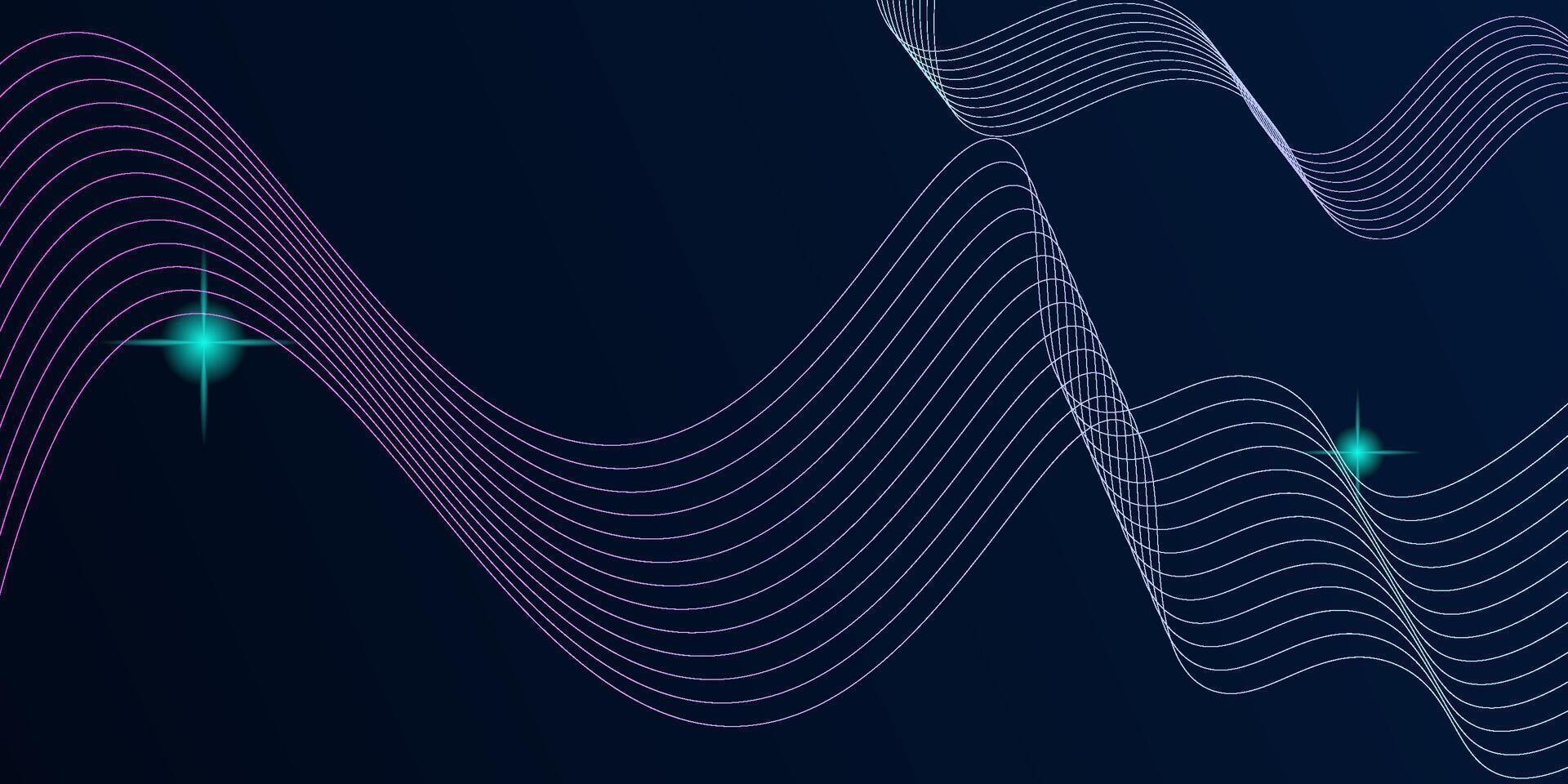 Abstract wave design with blue curves and light patterns for digital background template. eps10 vector