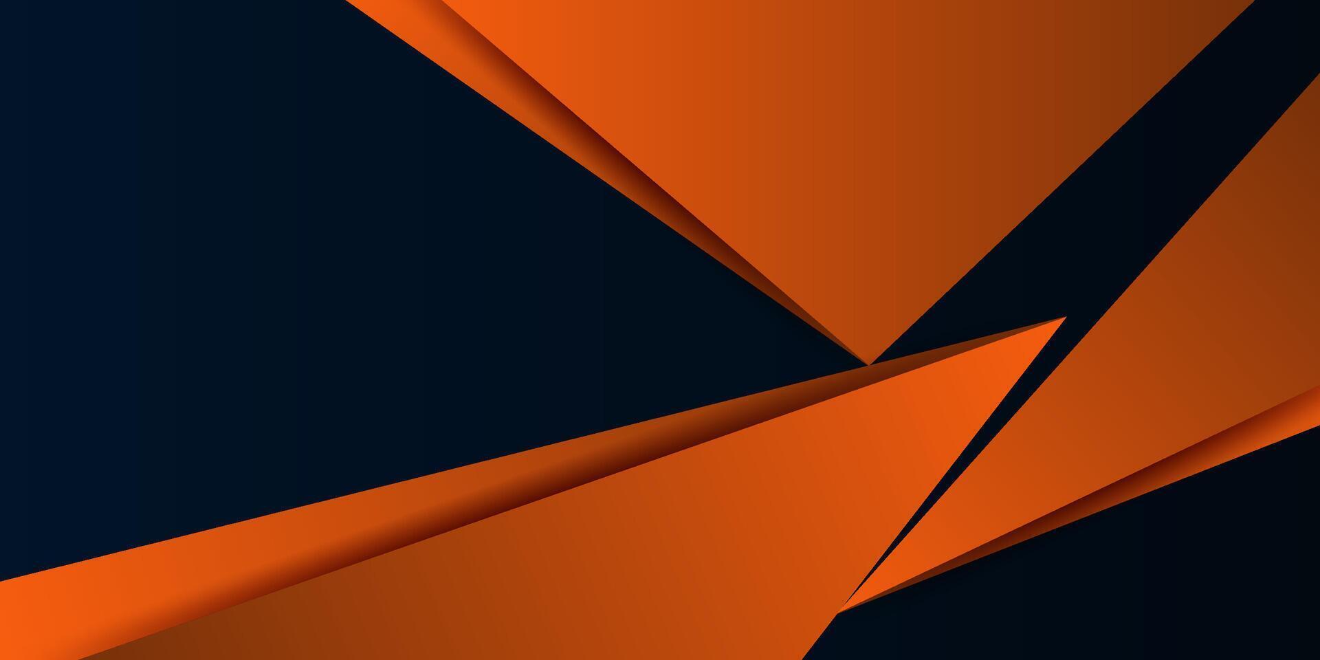 Abstract orange triangle overlapping pattern on dark background. Simple banner background. Eps10 vector