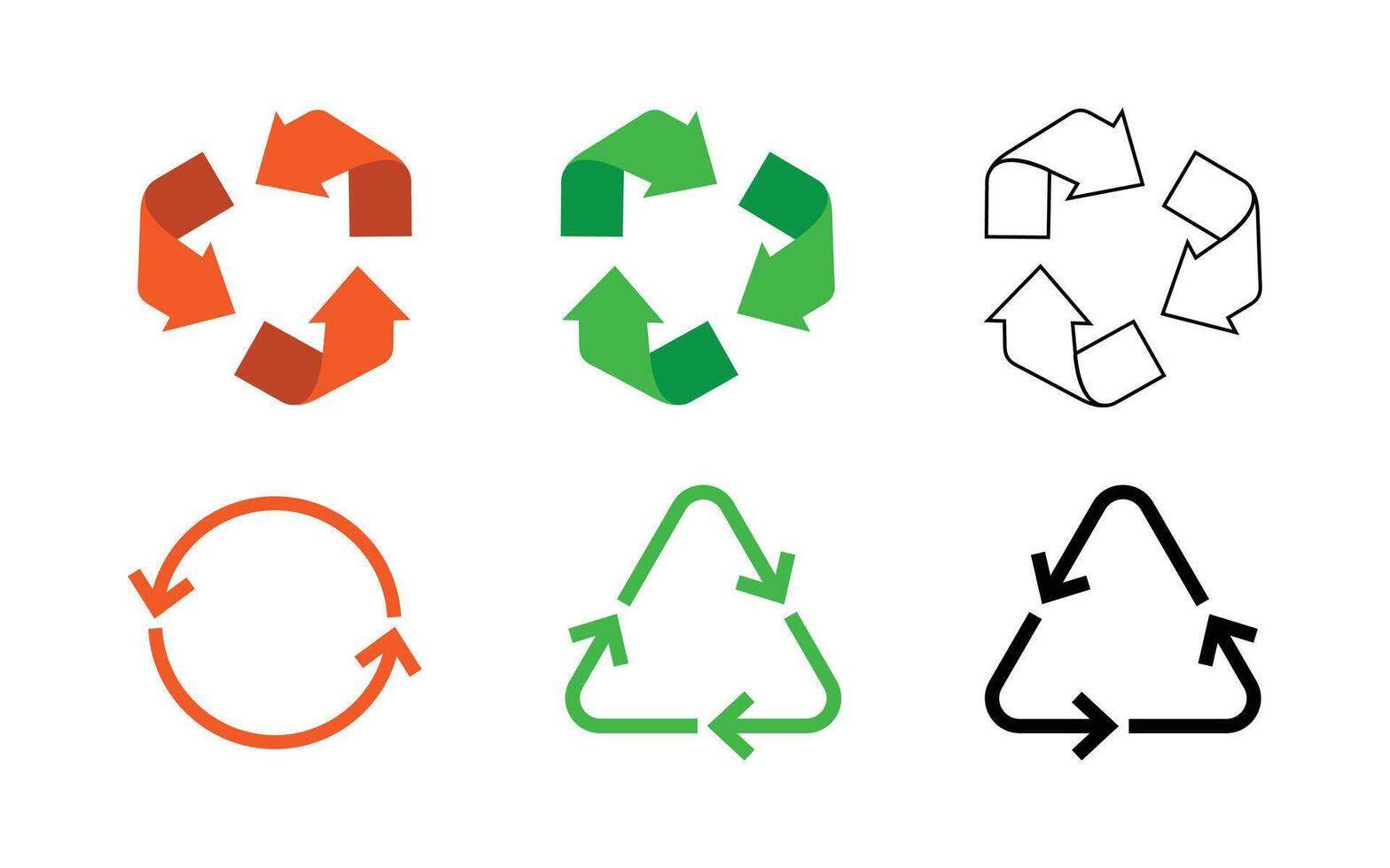 Recycling Symbols A Collection of Circular Arrows for Sustainability. vector