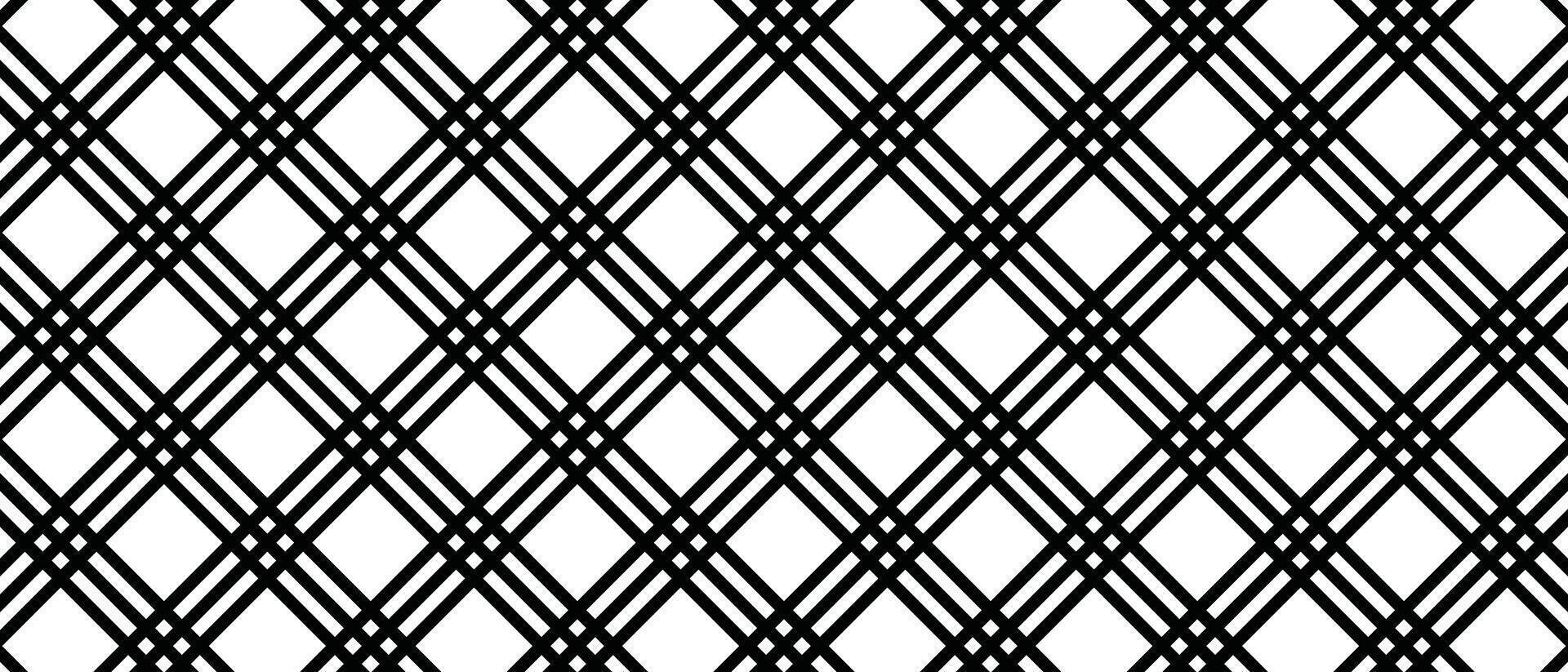 Seamless Black and White Diagonal Grid Pattern. vector