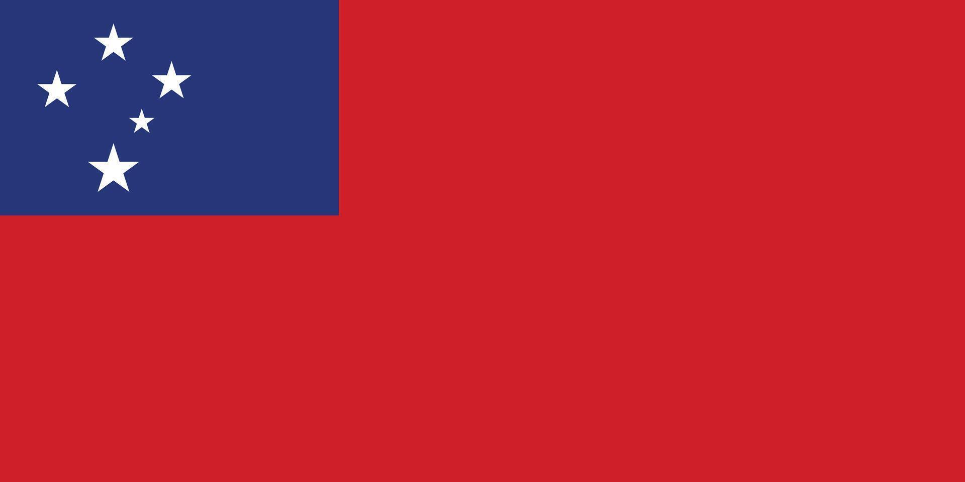 Illustration of the Flag of Samoa. Official Flag of Samoa. vector
