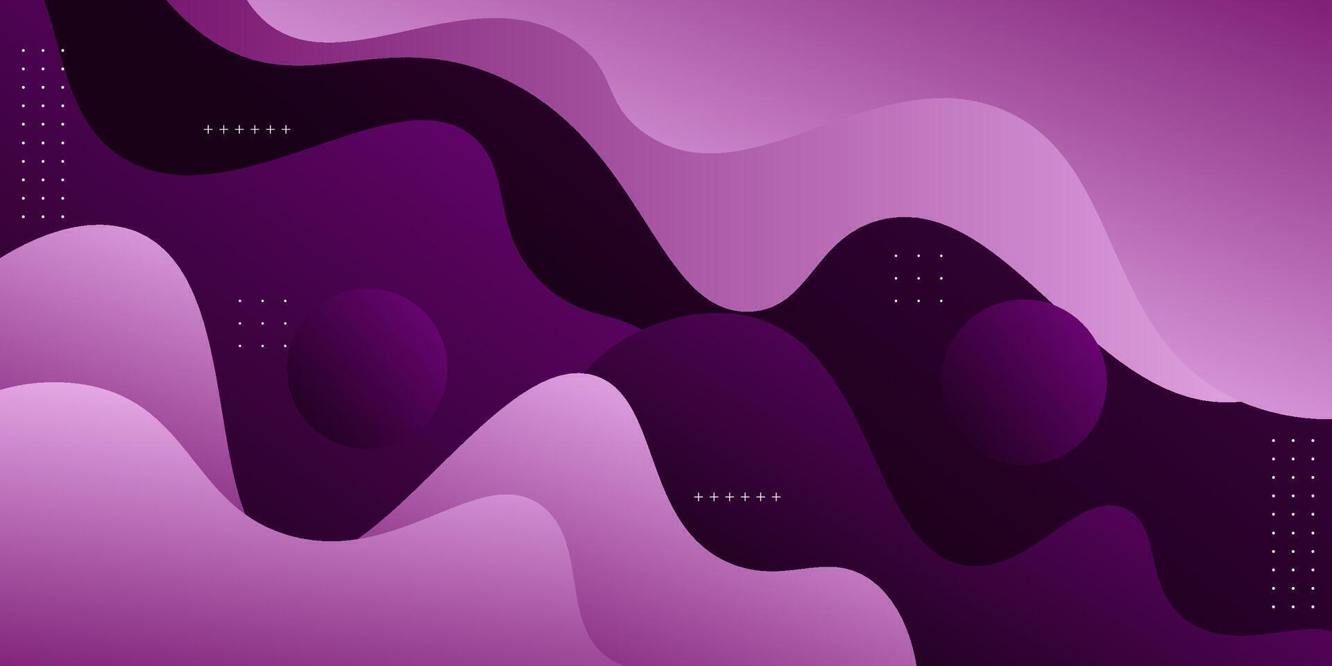 Abstract minimalist dark purple 3D background with wavy paper cut pattern. Simple design with cool pattern. Eps10 vector