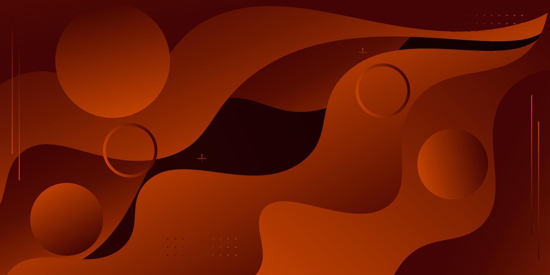 Abstract dark orange wave pattern background. Simple wave fluid banner background. Eps10 vector