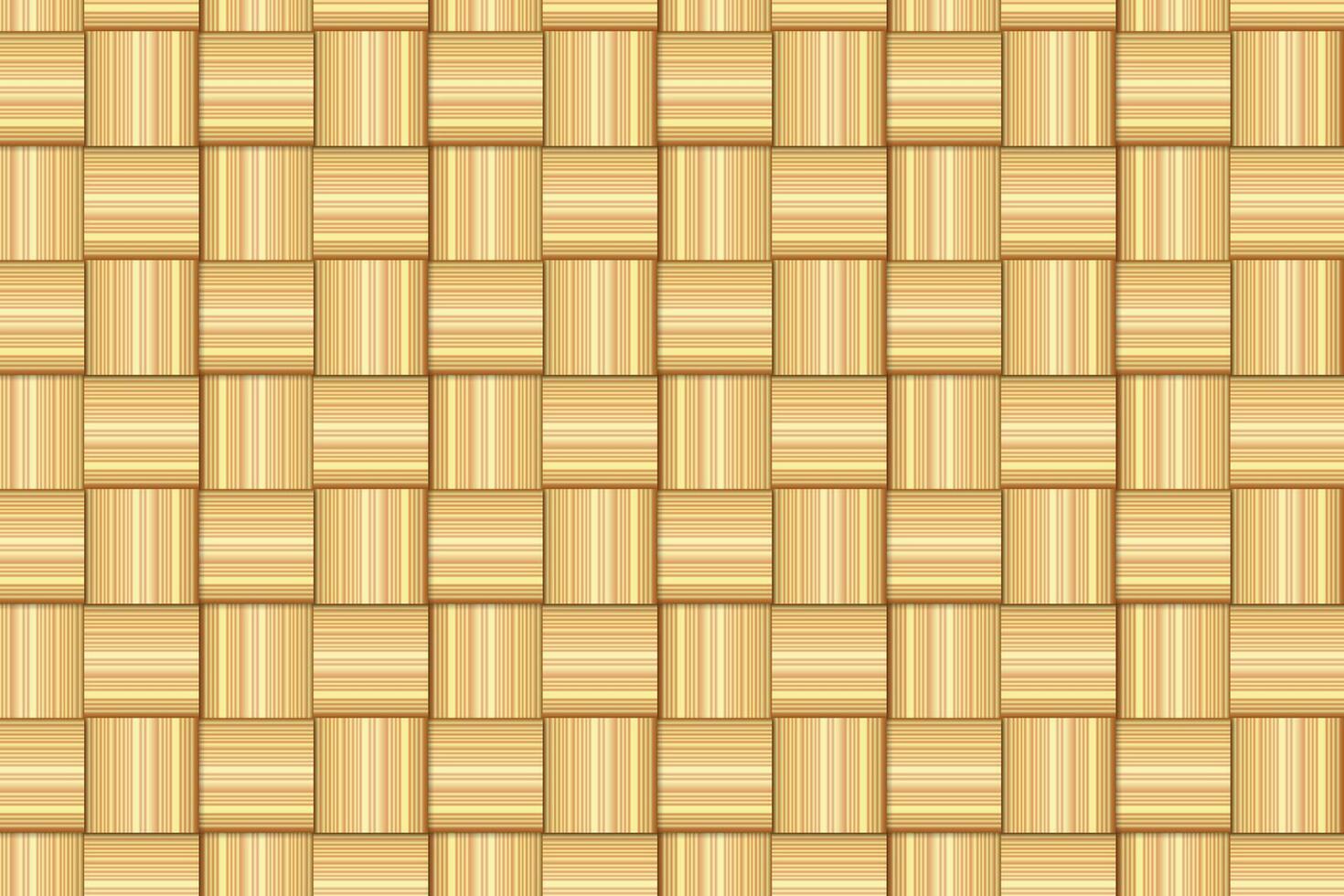 Pattern of wooden wicker squares. Brown basket furniture texture illustration. vector