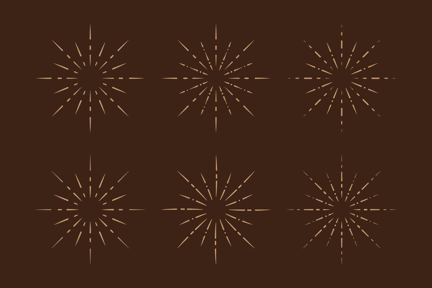 Vintage sunburst design elements on a dark background. vector