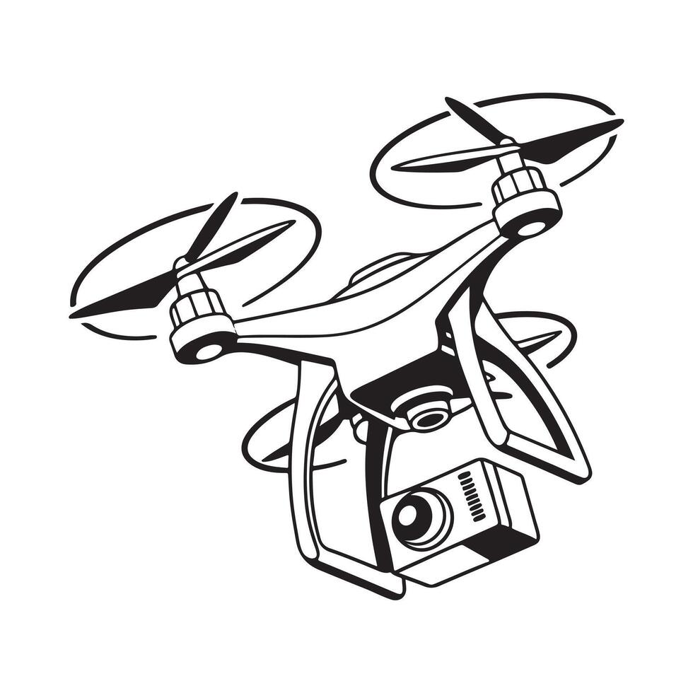 Drone Flight Icon Silhouette Artwork vector