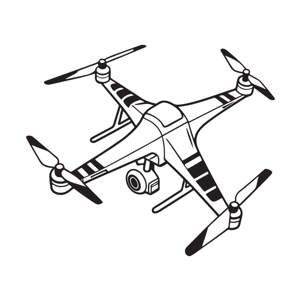 Modern Drone Silhouette Graphic Design vector