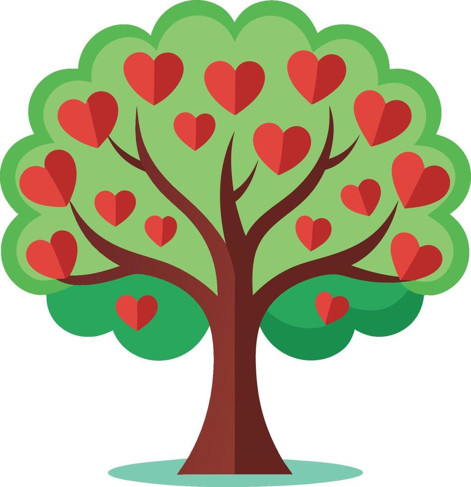 A tree with hearts on it vector