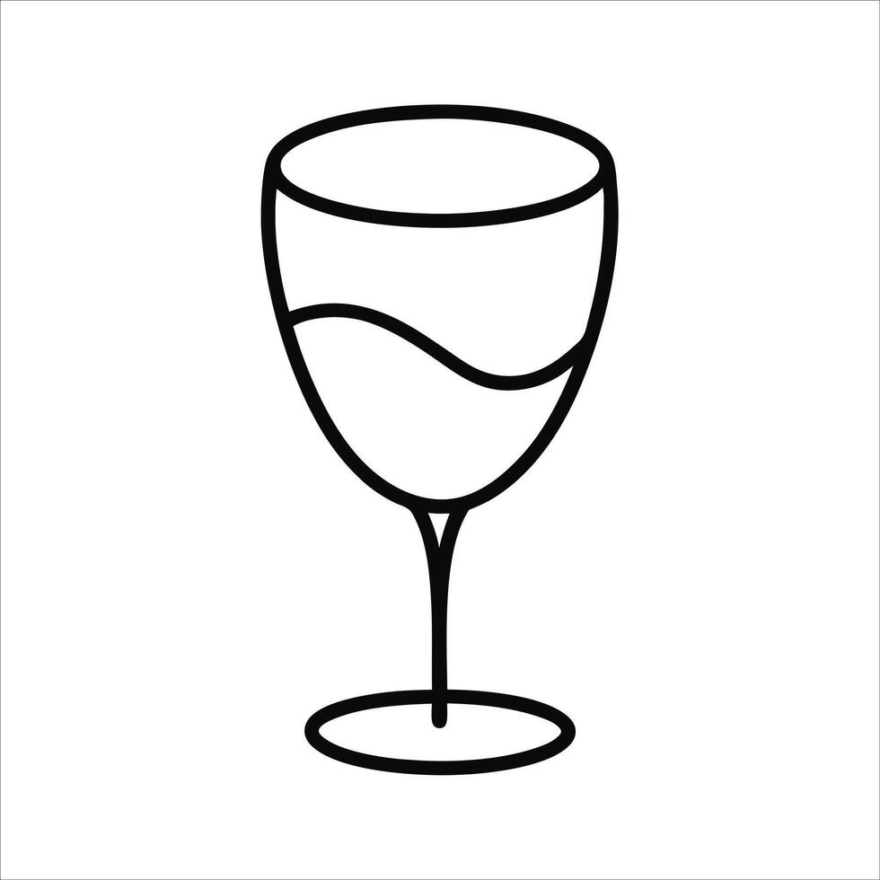 Minimal wine glass in continuous line art drawing style ideal for fine dining branding elegant party invitations and art focused drink menu illustrations vector