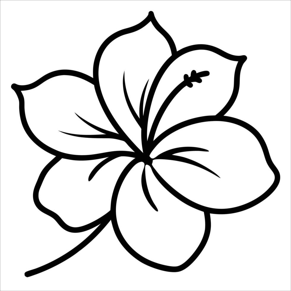 hibiscus flower drawn in a beautiful continuous line art style representing tropical botanical elegance natural beauty floral design and minimalistic artistic expression vector