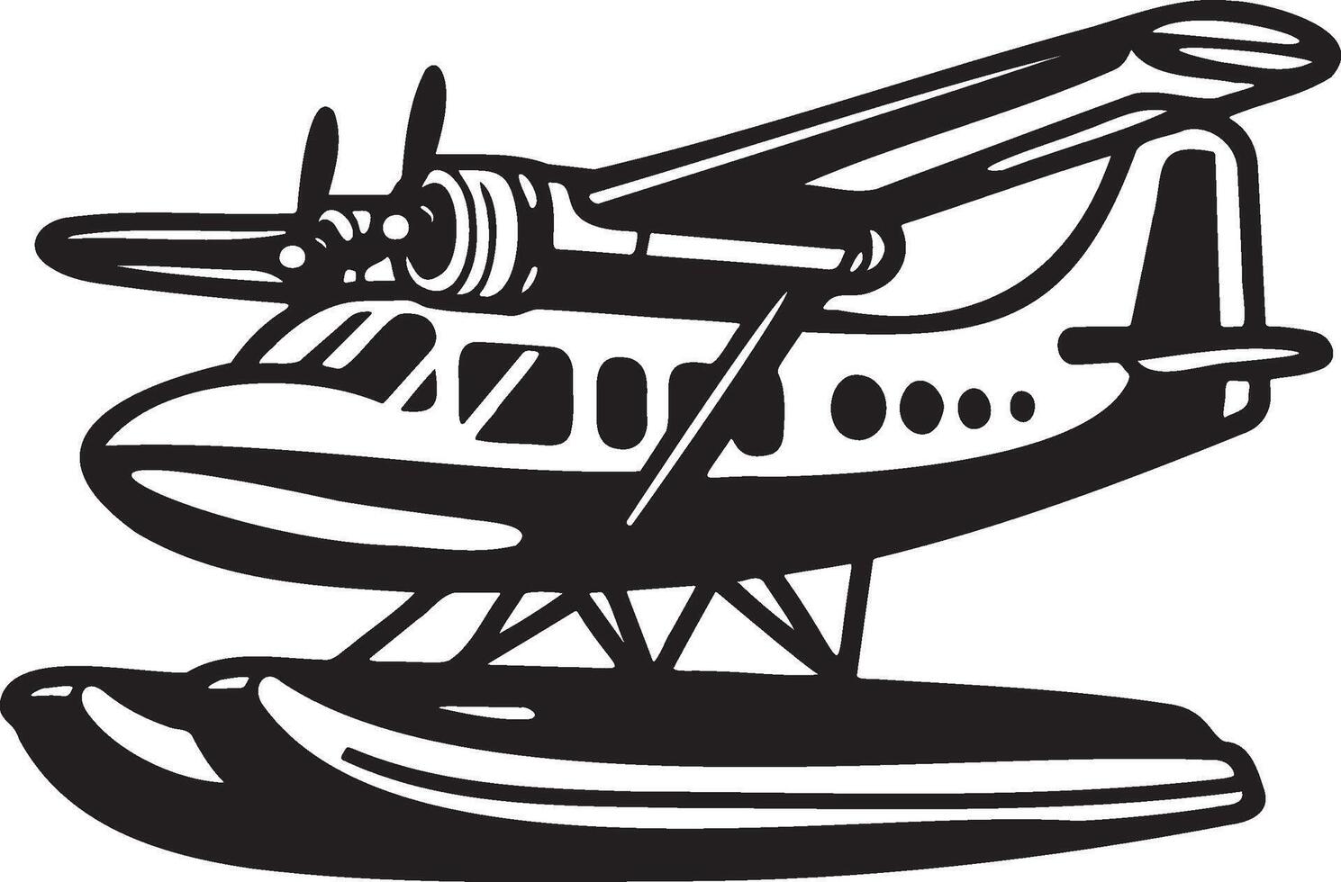 Amphibian Aircraft Illustration. vector