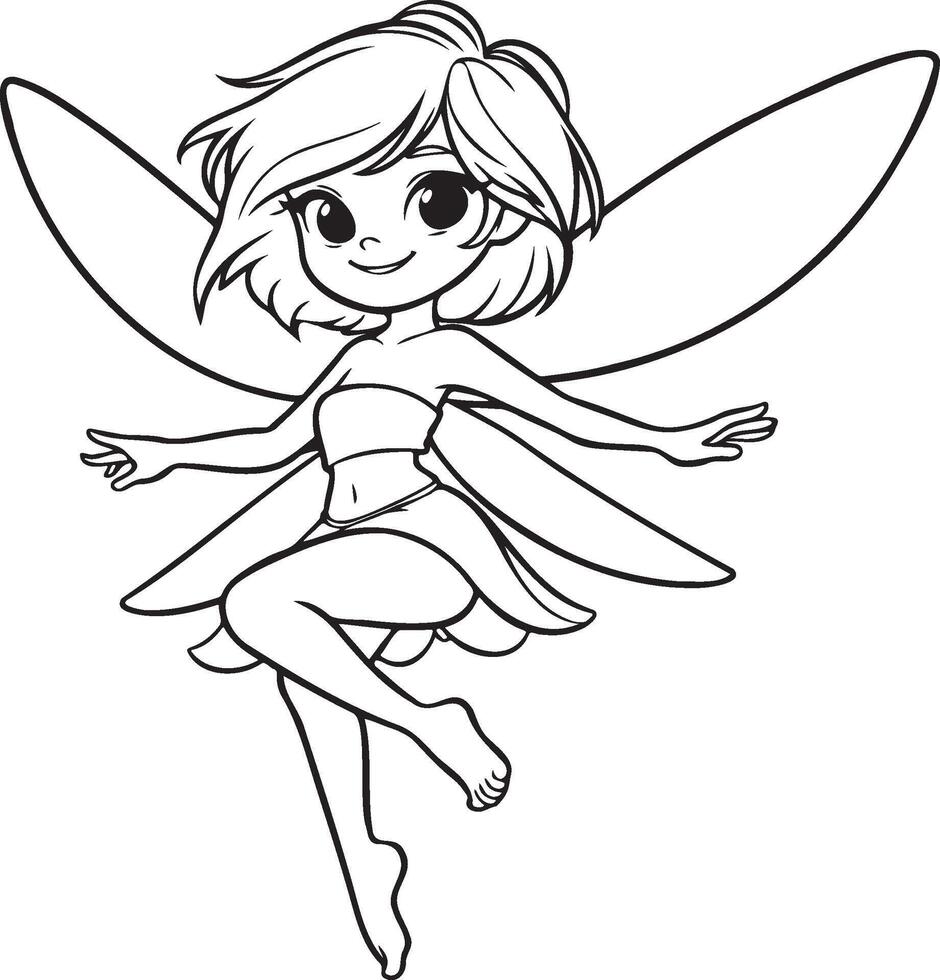 Cute Sprite Fairy Cartoon Illustration. vector