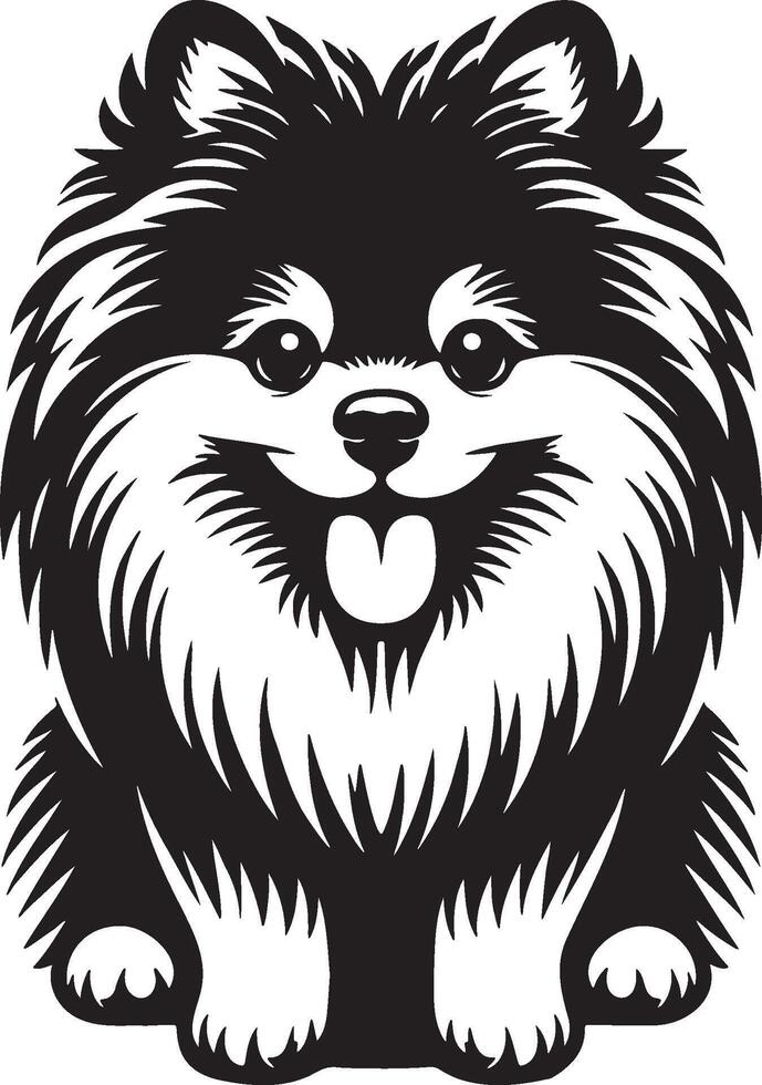 Cute Pomeranian Dog Illustration. vector