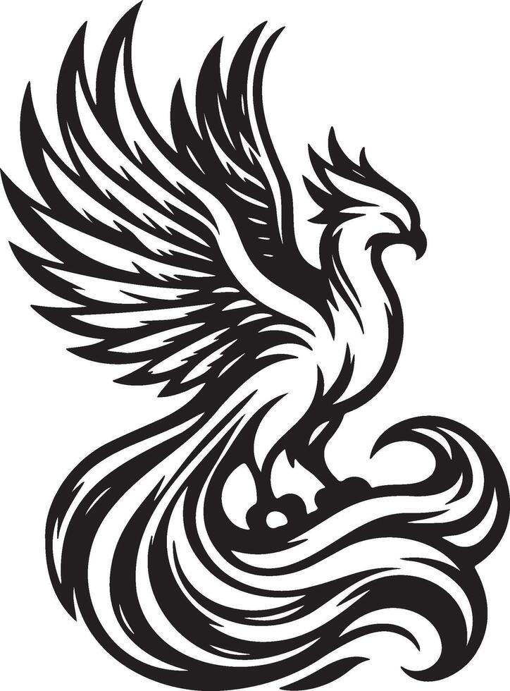 Phoenix Sketch Drawing. vector