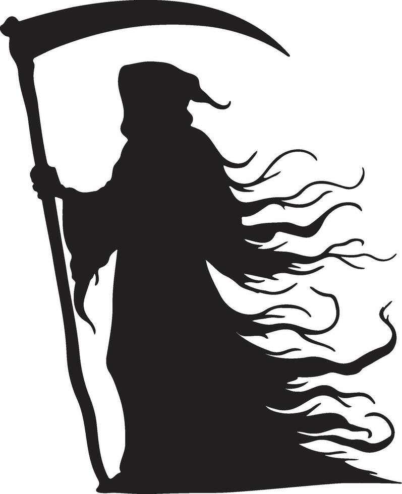 A Scytheman Silhouette. vector