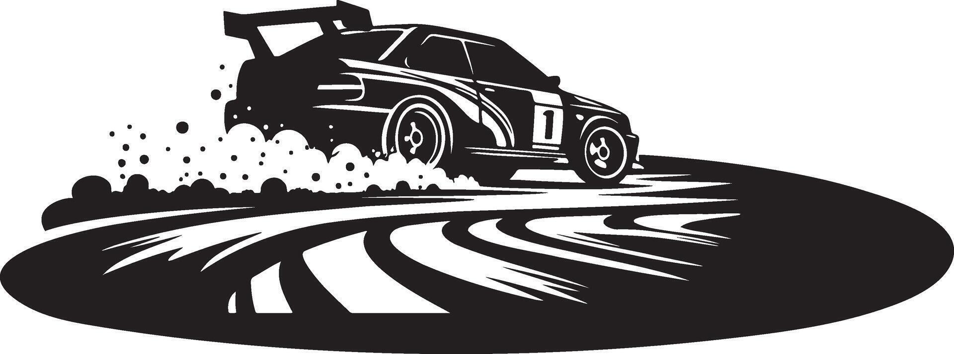 Rally Race Car Racing Logo Illustration. vector