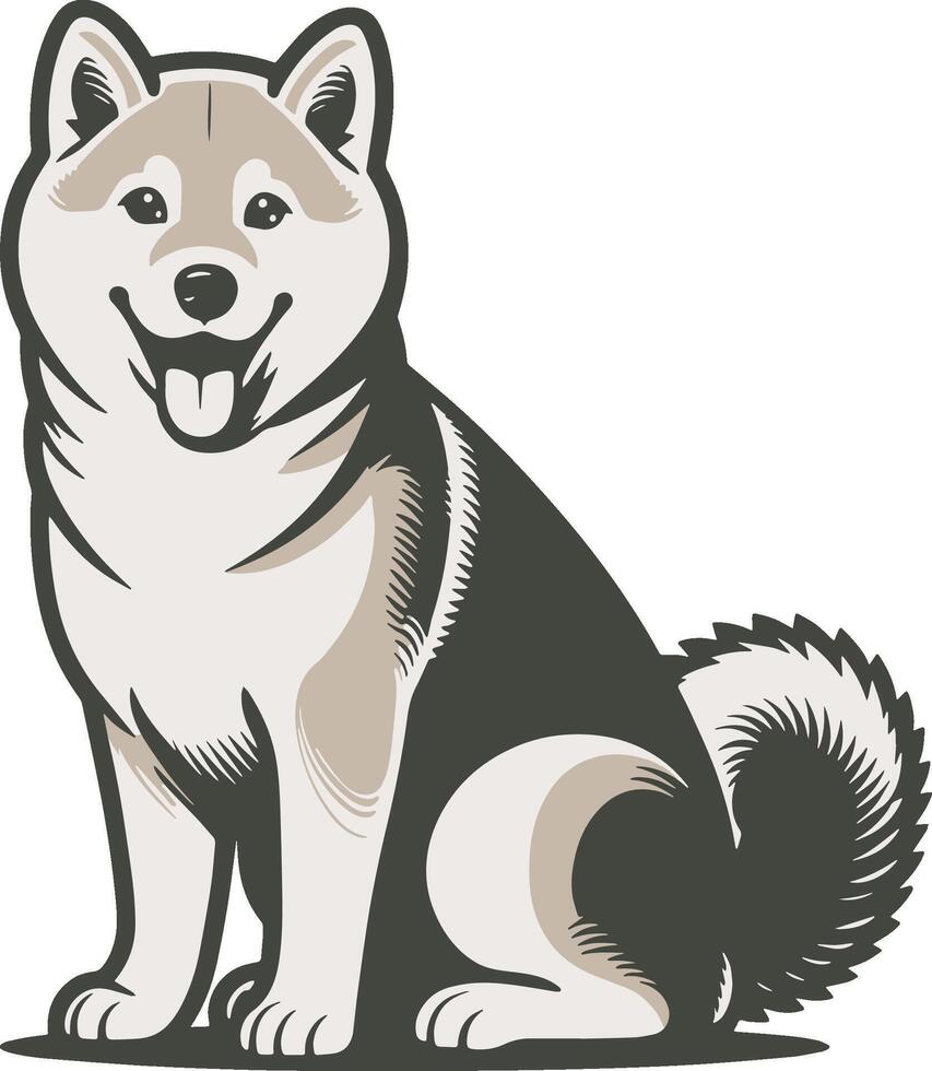 Shibu Inu Dog Color Illustration. vector