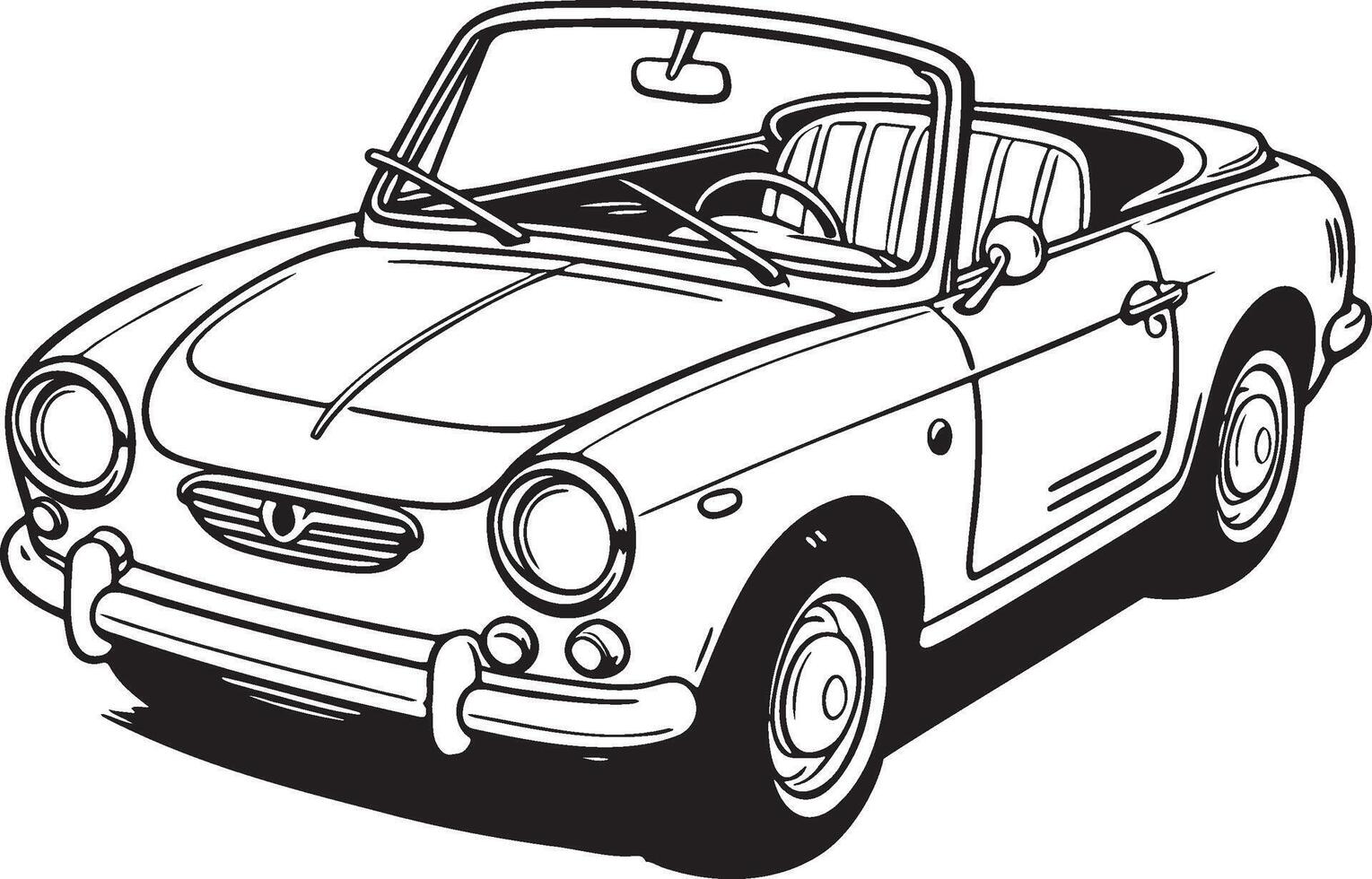 Retro Convertible Cartoon Cartoon Illustration. vector