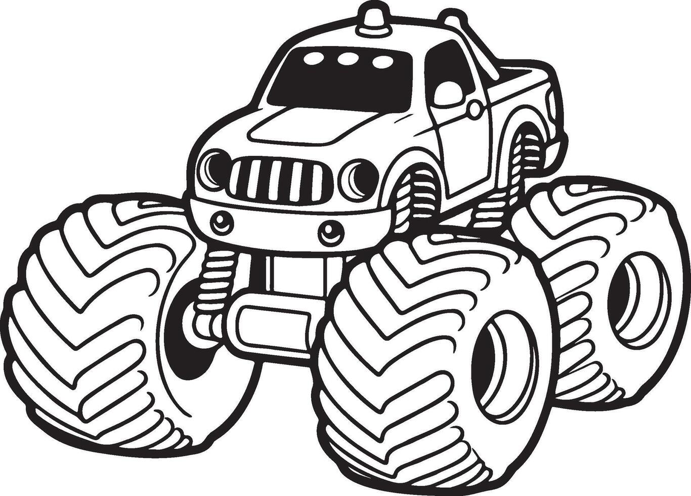 Monster Truck Cartoon Illustration. vector