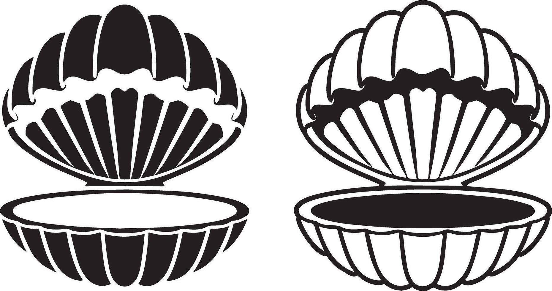 Pearl Clam Shell Illustration. vector