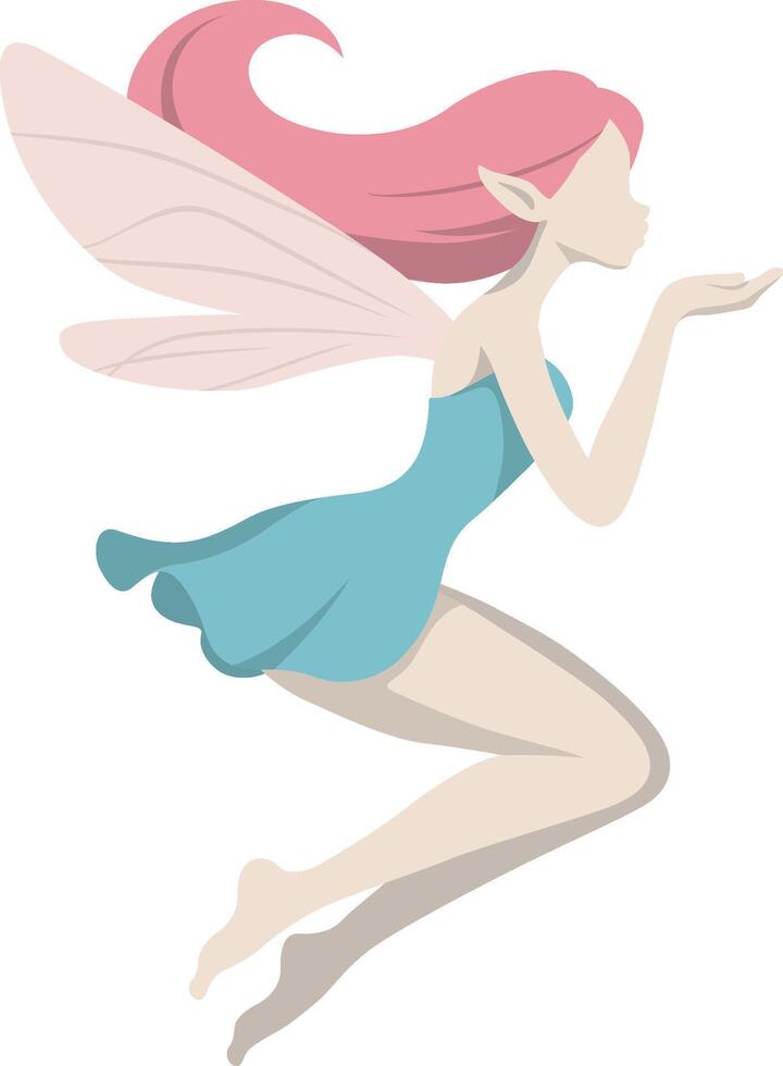Sprite Fairy Blowing Pixie Illustration. vector