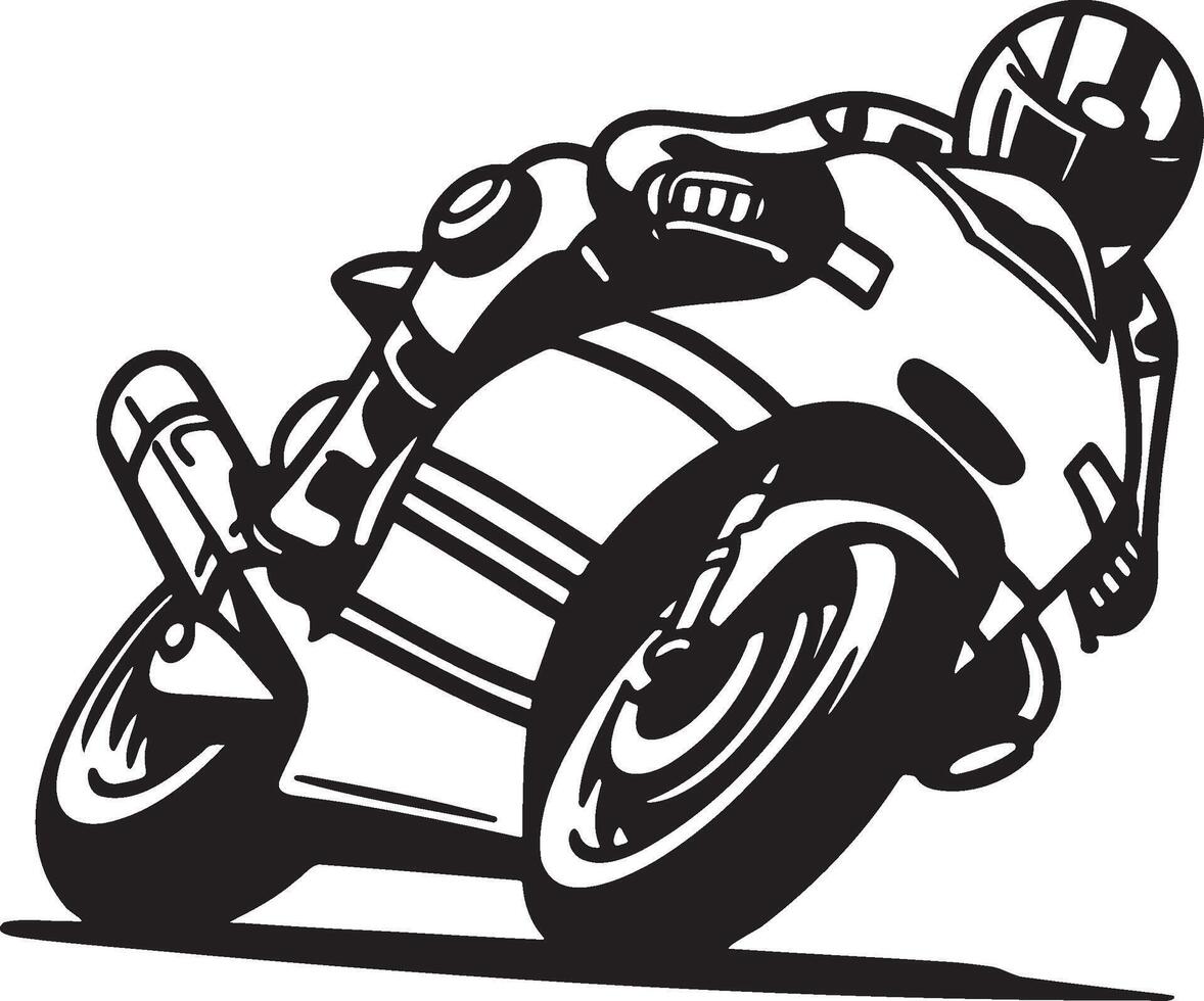 Motorcycle Racing Sketch Illustration. vector